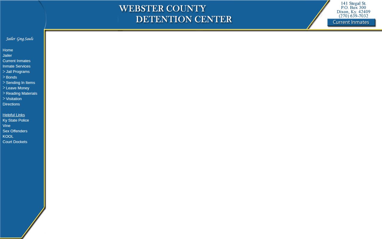Webster County current inmate page linked for Union County custody searches